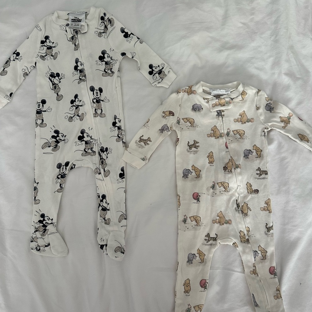 Pottery Barn Kids Footies - Black and Cream